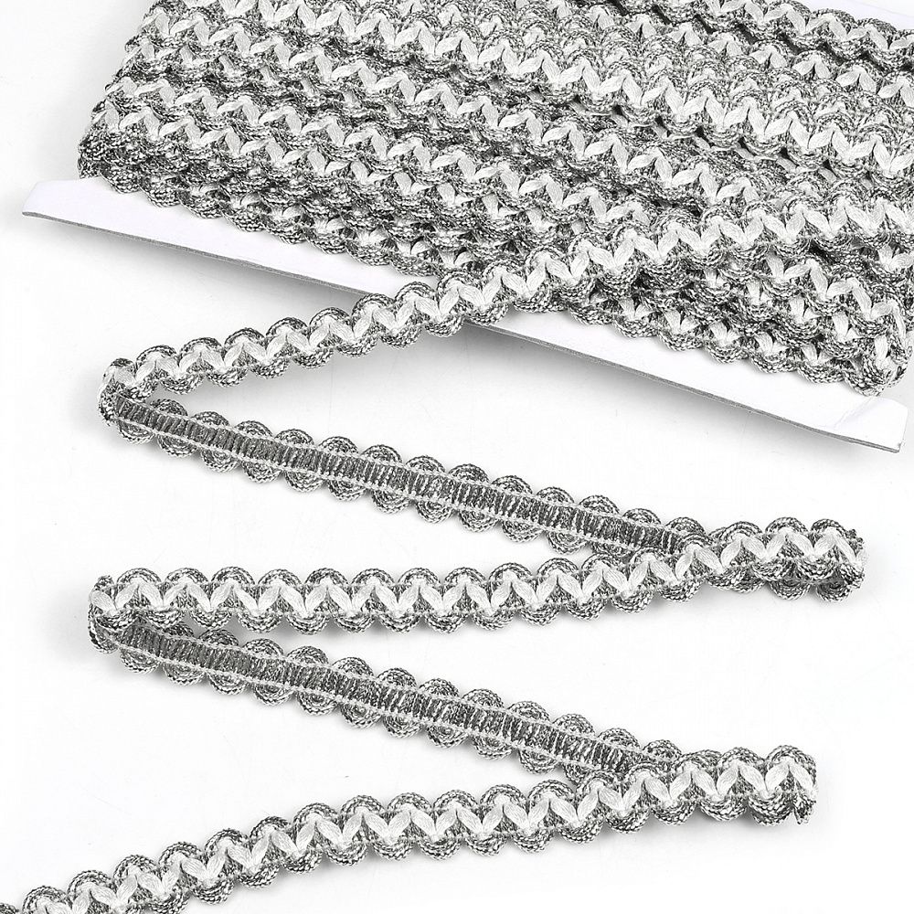 Тесьма отделочная 13 мм, 13-14061 цв.серебро уп.13.71м