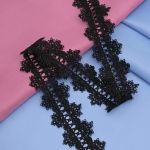 Кружево гипюр (плетёное) 40 мм / 13.7 метров, черный, 3AR1417