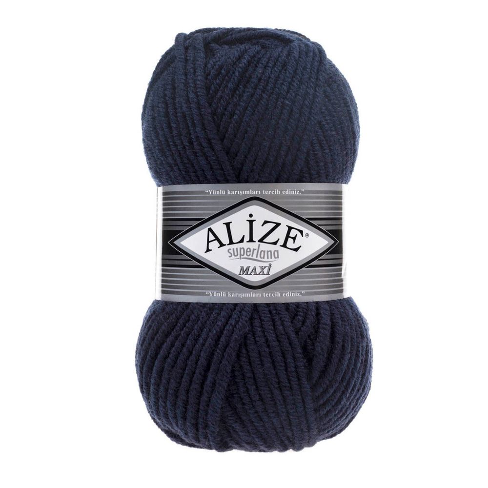 Пряжа Alize (Ализе) Superlana Maxi / уп.5 мот. по 100 г, 100м, 058 темно-синий A