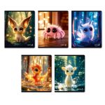 Тетрадь ученическая общая, выборочный лак, A5 48 л. на скобе 65 г/м², белизна 100% 10 шт клетка, 01493 Монстрики, Светоч Т195