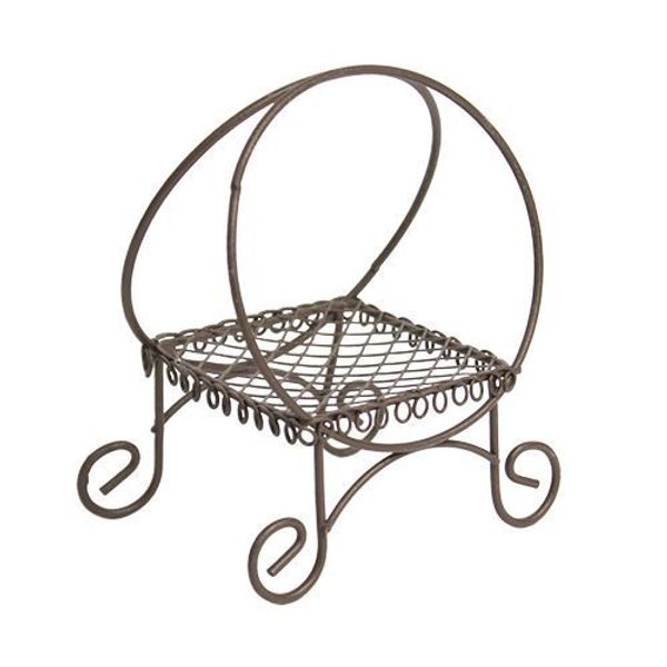 Миниатюра кукольная: Металлическая стойка для корзины, корич. 5х7,5х3х8см, Астра