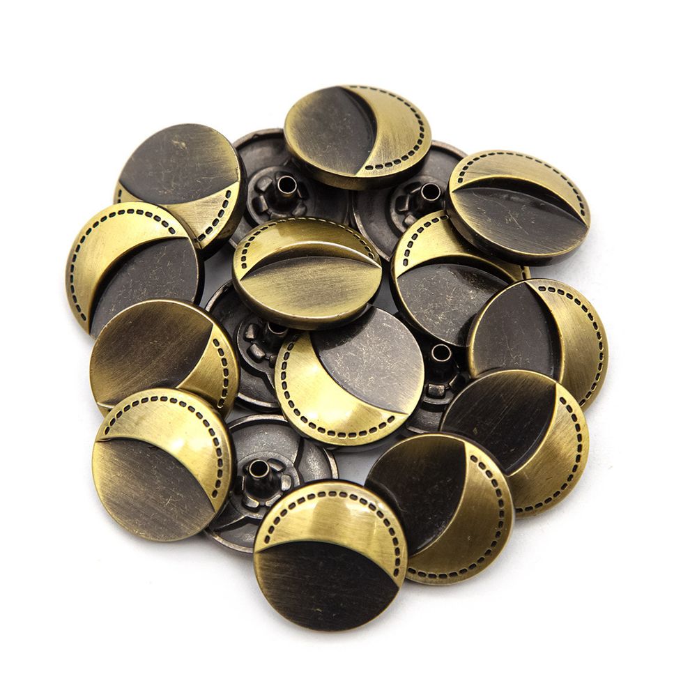 Часть кнопки Альфа (S-образная) ⌀20 мм (A-часть), 5/20 ограничитель металл, латунь, 20 шт