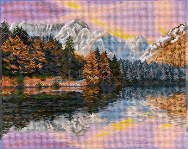 Алмазная (кристальная) мозаика Фрея ALPD-183, на подрамнике Озеро Фузине, 50х40 см