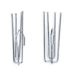 Крючки шторные для карниза 74 мм (петля h45 мм, 4 рожка), зажимы, металл, никель, 06-3743-039, 10 шт