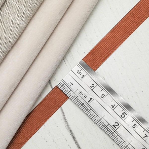 Лента репсовая (в рубчик) 12.0 мм, 074 коричневый, уп.18,28 м