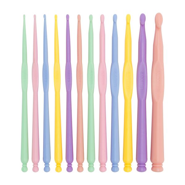 Набор крючков для вязания 2мм-10мм., упак(12 шт), пластик, MTW075