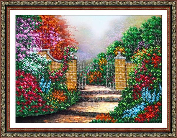Набор для вышивания бисером Паутинка, Дорожка в сад 38х28 см
