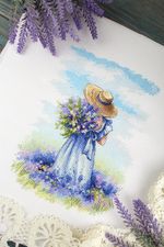 Набор для вышивания нитками МП Студия НВ-847, Лавандовая прогулка, 23х16 см