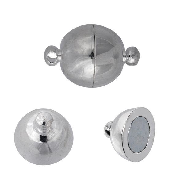 Замок магнитный для бус MH.11199-4, цв.никель 11,5 мм, уп.10 шт