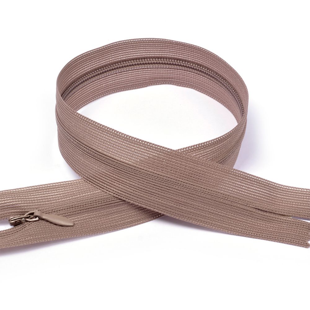 Молния потайная (скрытая) Т3 (3 мм) 1 зам., н/раз., 50 см, цв.S327 капучино уп.10 шт Молния потайная (скрытая) Т3 (3 мм) 1 зам., н/раз., 50 см, цв.S327 капучино уп.10 шт