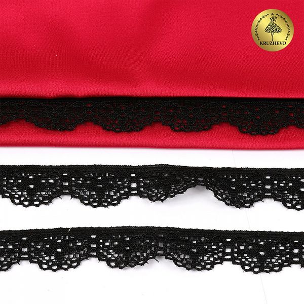 Кружево эластичное (стрейч) 15 мм, TBY.8031, 02 черный, 700м, Kruzhevo