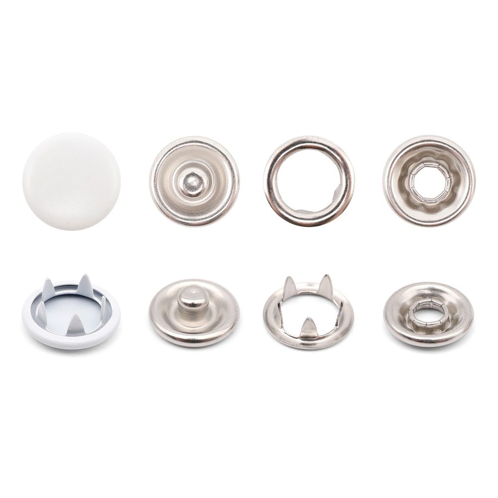 Кнопка рубашечная (джерси) закрытая ⌀9.5 мм, ≈144 шт, МЕТАЛЛ, эмаль, 101 белый матовый, NEW STAR