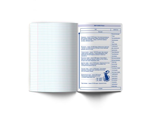 Тетрадь со справочным материалом Ковен тайных знаний, A5+ 48 л. на скобе 65 г/м², белизна 100%, 10 шт, клетка, 00853 Биология, Светоч 48Т7