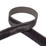 Лента бархатная (тесьма) эластичная 20.0 мм / 16.5±0.5 метра, №602 (18-3906) т.серый, Blitz VRE-20