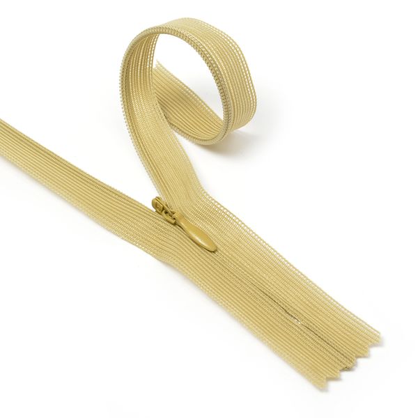 Молния потайная (скрытая) Т3 (3 мм) 1 зам., н/раз., 20 см, цв.F245 бежевый уп.50 шт