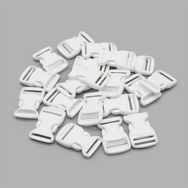 Фастекс (пряжка трезубец) пластик 20 мм, 20 шт, белый