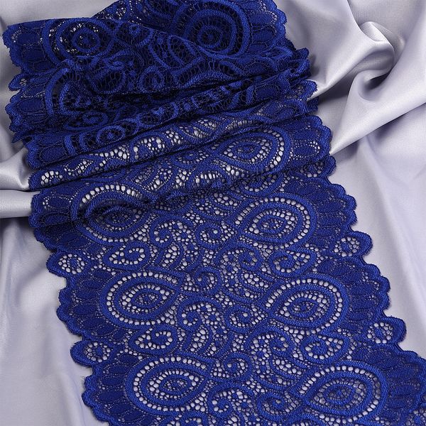 Кружево бельевое эластичное 180 мм / 3 м, TBY.L1351, цв.L1832 синий, Kruzhevo