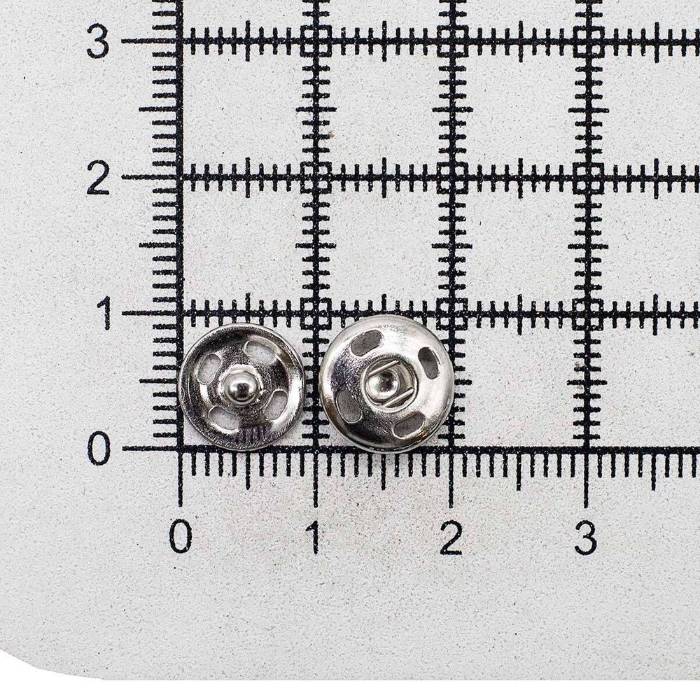 Кнопка пришивная металл ⌀10.0 мм, никель, 36 шт