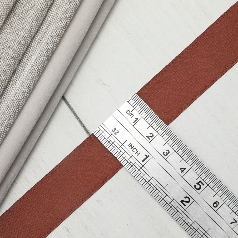 Лента репсовая (в рубчик) 20.0 мм, 074 коричневый, уп.18,28 м