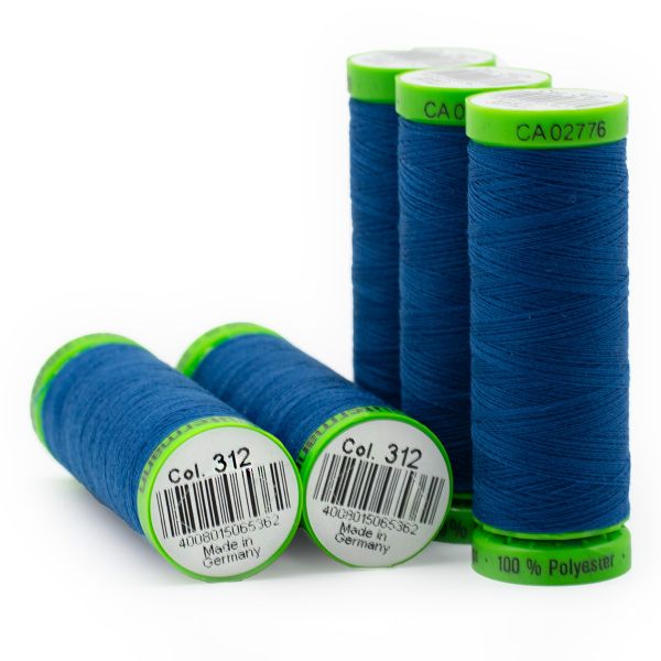Нитки для тонких тканей Gutermann Extra Fine 150, 200м, 312 св.синий, 5 катушек