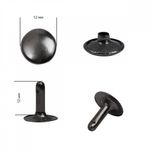 Хольнитены односторонние сталь 12х12 мм, №123, TBY.5112 цв. черный никель уп. 1000 шт, TBY