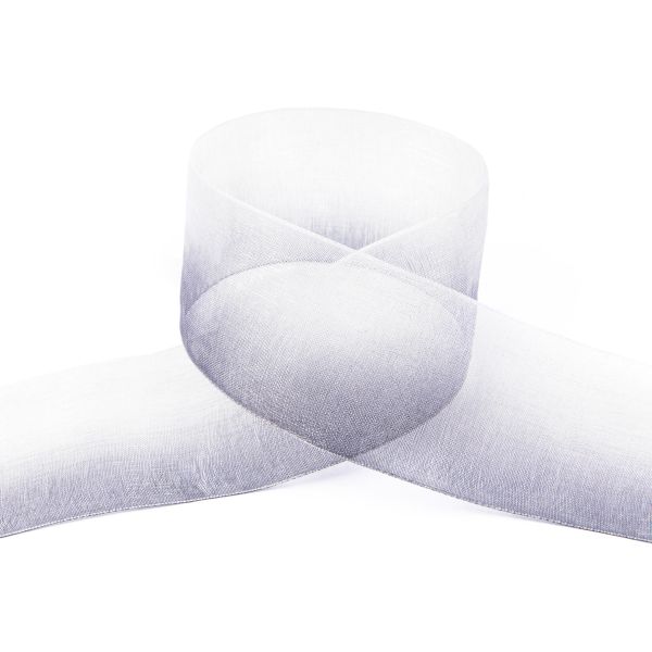 Лента капроновая (органза) двухцветная 38.0 мм / 22.5 метров, 001/112 белый/черный, Blitz ORP-38