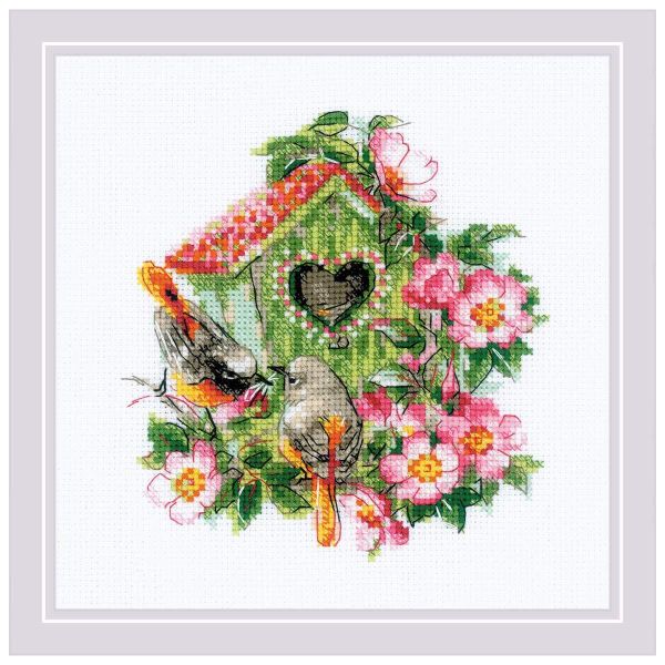 Набор для вышивания нитками Риолис, Счастливы вместе 18х18 см, 625421