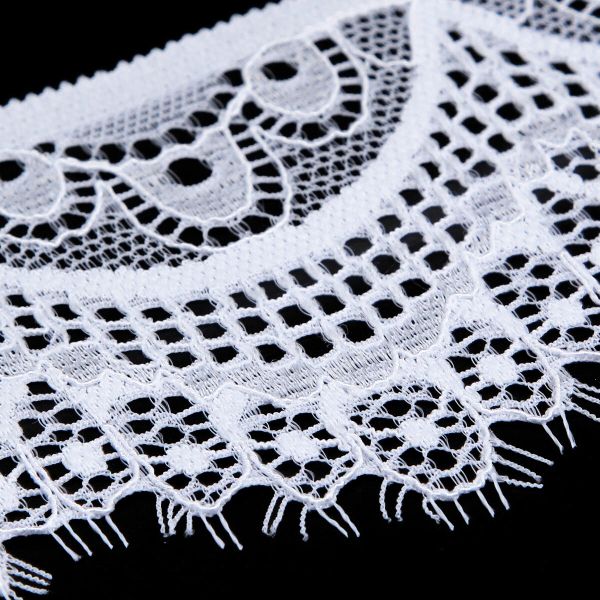 Кружево эластичное (стрейч) 60 мм / 13.71 метра, C501 белый
