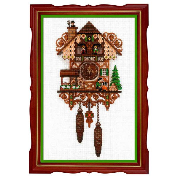 Набор для вышивания нитками Риолис, Часы с кукушкой 25х40см