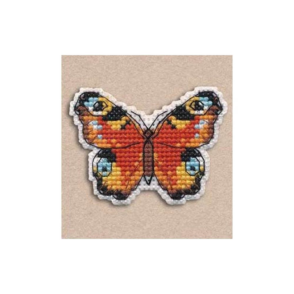 Набор для вышивания нитками Овен, значок Павлиний глаз6,2х4,6см