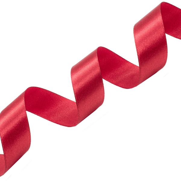 Лента атласная 1-сторонняя 25.0 мм / 22.86±1 метров, 028 т.красный, Globus