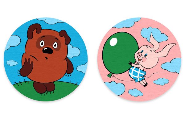 Картина по номерам Фрея, Союзмультфильм. Приключения Винни-Пуха, на магните, 9х9 см