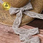 Кружево вязаное (тесьма) 30 мм / 10 метров, диз. 298, цв.22 серый лен, Kruzhevo