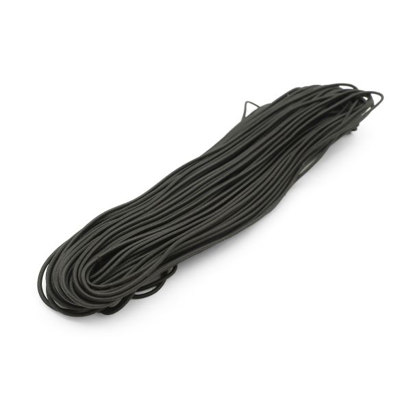 Резинка шляпная (шнур эластичный) ⌀2.0 мм / 30 метров, черный