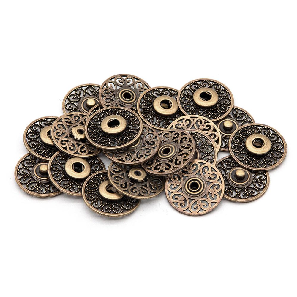 Кнопка пришивная металл ⌀27.0 мм, металл, OB, уп.10 шт