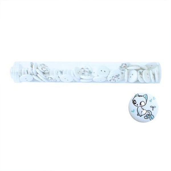 Пуговицы деревянные Мультяшные персонажи 18мм 50 шт, Кошка 3