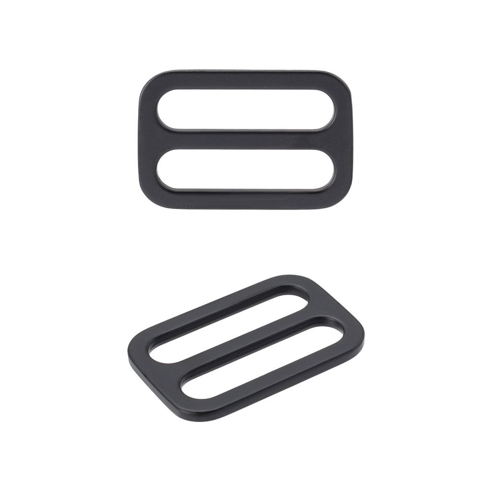 Пряжка регулировочная металл литая плоская 20.0 мм (25х17мм), черный матовый, МВ2343, 6 шт