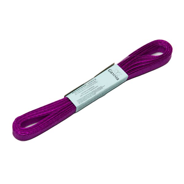 Лента атласная 1-сторонняя 6.0 мм / 10 шт по 5.4 метра, №501N(18-3250) фиолетовый, Gamma AL-6P