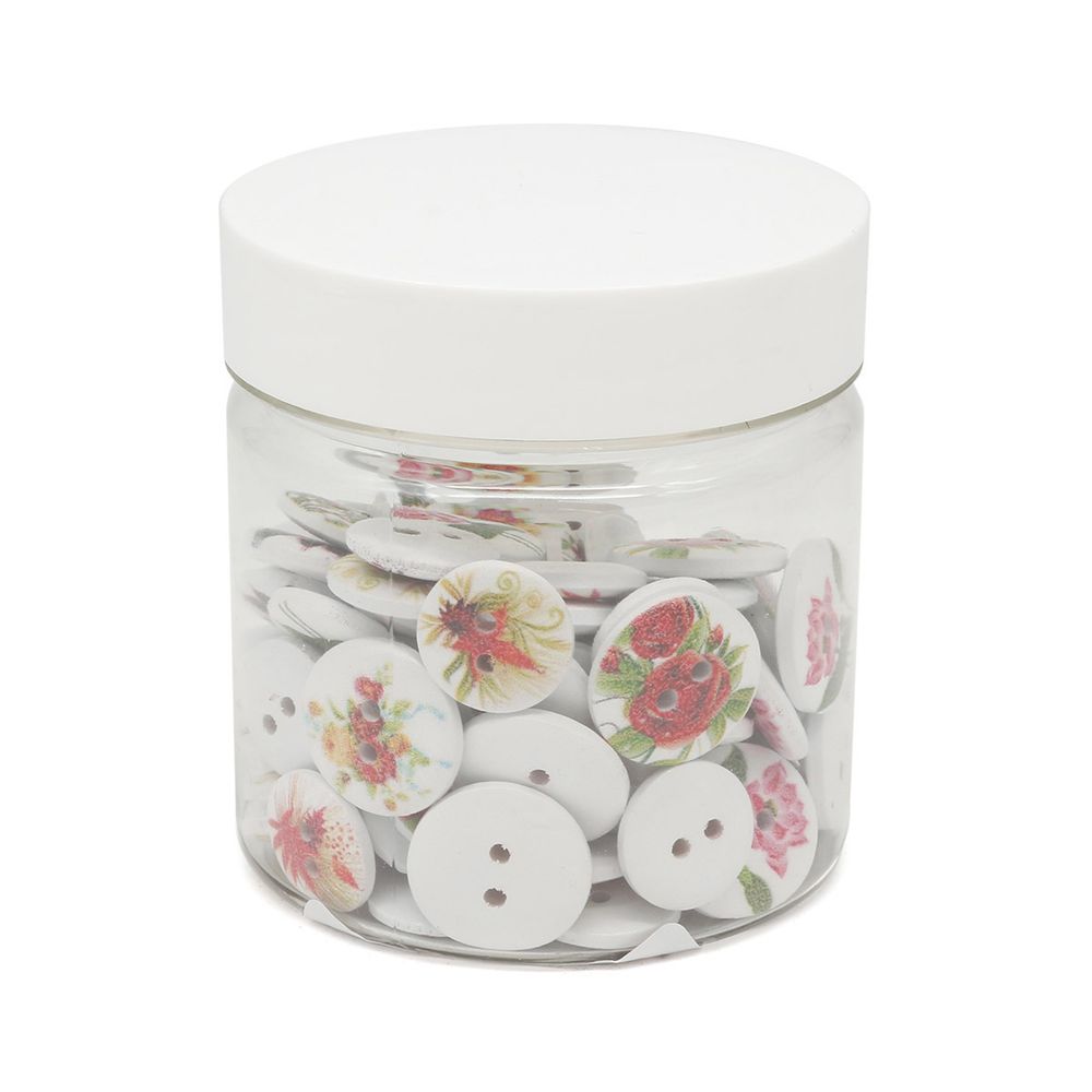 Украшения декоративные пуговицы деревянные Цветы №4, 15-18 мм, 100 шт