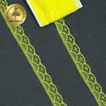 Кружево отделочное в стиле "трикотаж" 12 мм 150-2, цв.12 желтый, 9.14м