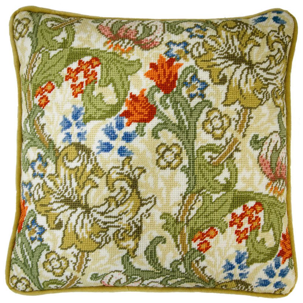 Bothy Threads, подушка Golden Lily William Morris (Золотая лилия), 35,5х35,5 см /TOS/