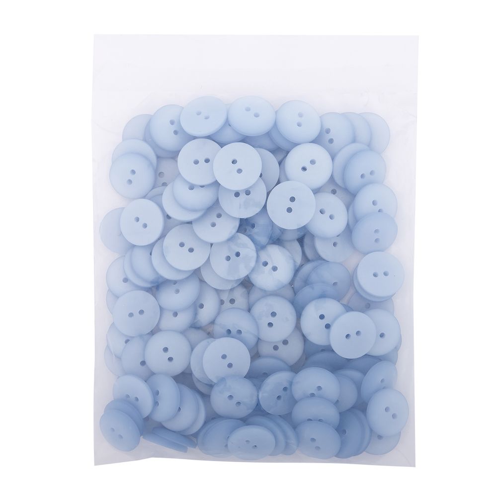 Пуговицы на 2 прокола 28L (18мм), пластик (col.40 светло-голубой), CR-K18M, 144 шт
