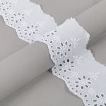 Кружево шитьё 110 мм / 9±0.2 метров, Турция, белый, Gamma GYEM-11005