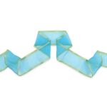 Лента для бантов (капрон) с мет. краем, 7 см, 25 м (голубой) С3502