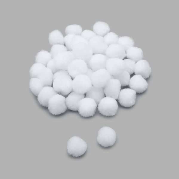 Помпоны декоративные ⌀20мм, 50 шт/упак, Astra&Craft (PA-001 белый)