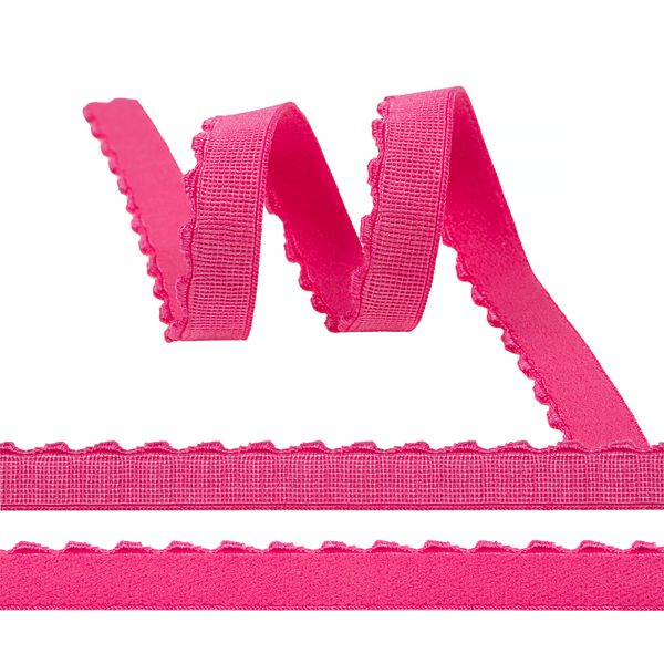 Резинка бельевая (отделочная) становая 12.0 мм / 50 метров, ЕТ1 ярко-розовый F144