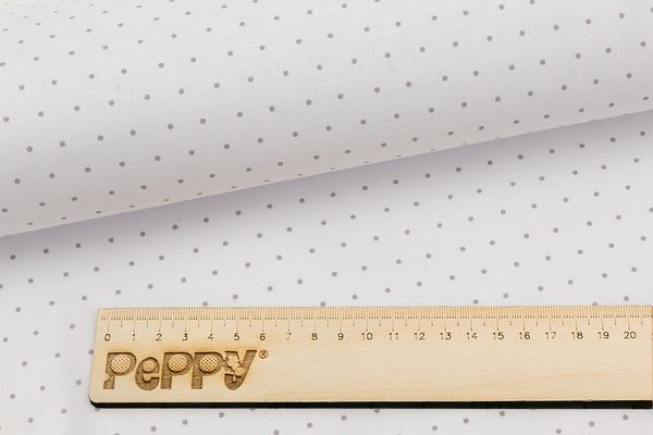 Ткань для пэчворка Peppy Бабушкин сундучок, рулон 112 см / 5 метров, БС-53 горох белый, Peppy