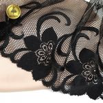 Кружево на сетке (вышитое) арт.T101 245мм цв.черный уп.6м, Kruzhevo