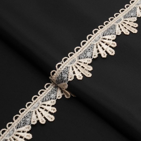 Кружево гипюр (плетёное) 30 мм / 13.7 метров, (интерьерное) голубой, 3AR2339