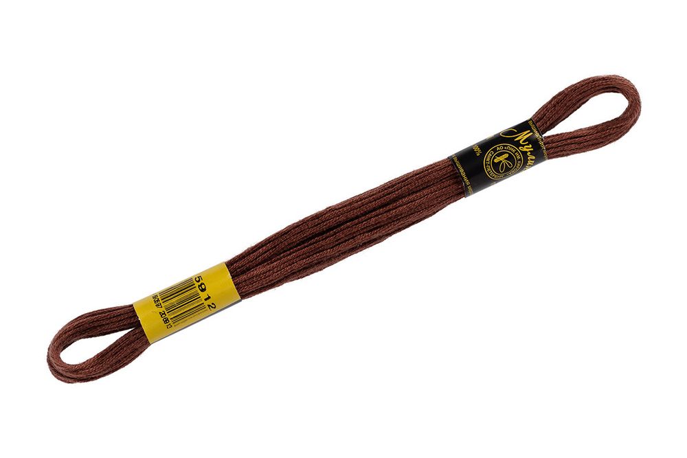 Мулине ПНК им.Кирова цв.5912 коричневый, Россия, 24 мотка по 8 метров